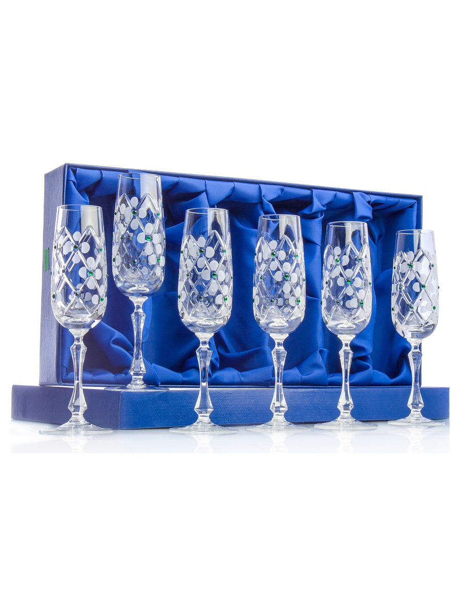 неман набор бокалов 6193 (900/43) 6 шт. набор фужеров для шампанского(6 шт) 170мл 900/43 цветы neman. шампанки неман 11807. неман 1883 фужеры для шампанского хрустальные. 200 мл.