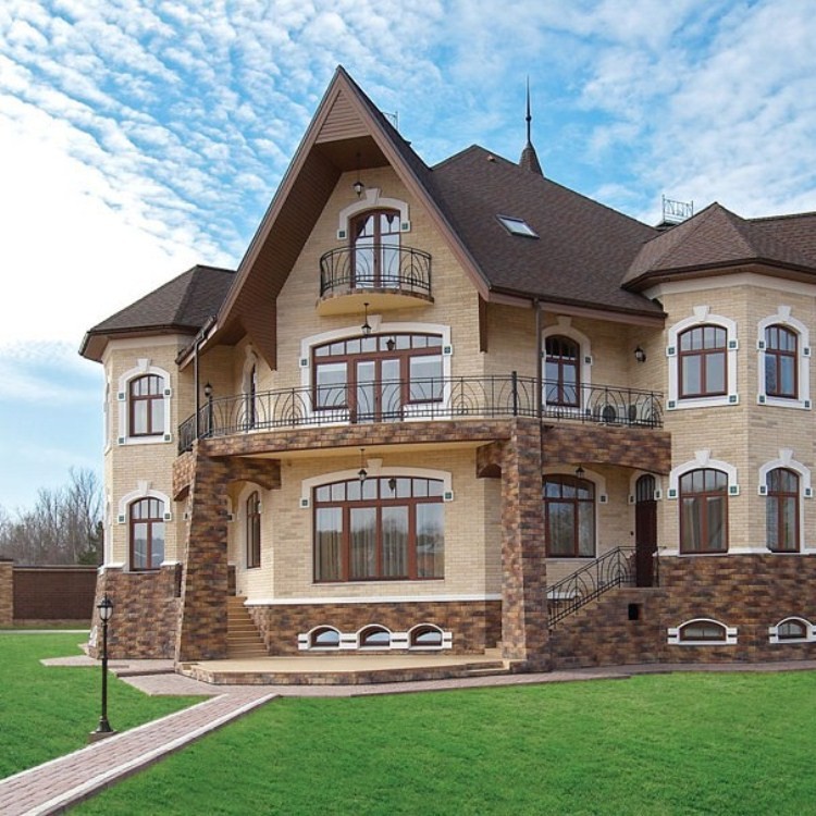 Фасады красивых коттеджей фото Угловой элемент White Hills Йоркшир 405-45 коричневый - купить, цена