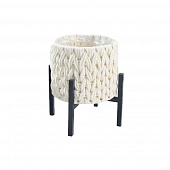 Купить Кашпо плетеное белое на металлических ножках d27 см по низкой цене