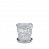 Купить Горшок керамический Лофт d12 см серо-белый по низкой цене