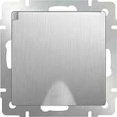 Купить Розетка Werkel WL09-SKGSC-01-IP44 одноместная с заземлением и защитными шторками с крышкой серебряный рифленый по низкой цене