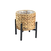 Купить Кашпо плетеное коричневое на металлических ножках d27 см по низкой цене