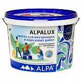 Купить Краска моющаяся акриловая ALPA Alpalux база A 10 л белая по низкой цене