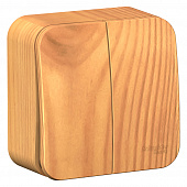 Купить Выключатель двухклавишный Schneider Electric Бланка ясень по низкой цене