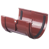 Купить Соединитель желоба Docke ПВХ D120/85 мм с резиновым уплотнителем RAL 3009 Гранат по низкой цене