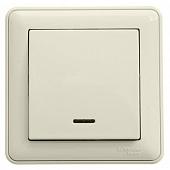 Купить Выключатель Schneider Electric W59 VS116-153-28 одноклавишный с индикатором Слоновая кость по низкой цене