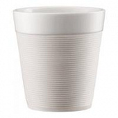 Купить Набор кружек Bodum Bistro (2 штуки) с силиконовым ободком, 0.17л, цвет белый по низкой цене