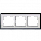 Купить Рамка Werkel Palacio WL17-Frame-03 хром/белый трехместная по низкой цене