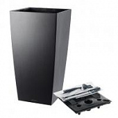 Купить Кашпо Lechuza Cubico Complete charcoal metallic 22x22x41 см по низкой цене