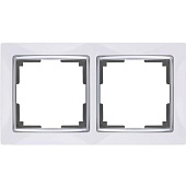 Купить Рамка Werkel Snabb WL03-Frame-02-white белая двухместная по низкой цене