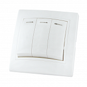 Купить Выключатель TDM Electric ТАЙМЫР SQ1814-0006 в рамку с/у, 3 клавиши, с/инд., 10 А, 230 В, IP20, керамика, белый по низкой цене