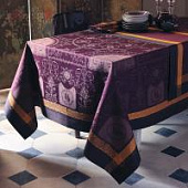 Купить Скатерть Garnier–Thiebaut Bagatelle Velours фиолетово-оранжевая, 172х252 см по низкой цене