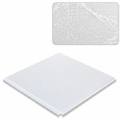 Купить Потолок кассетный Cesal Standart Line T-24 Шелк белый В29 595х595 мм по низкой цене