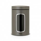 Купить Контейнер Brabantia стальной, для сыпучих продуктов, с окном, платиновый 1,4 л по низкой цене