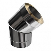 Купить Сэндвич-колено Eco Flue для дымохода нержавеющая сталь 1 мм D230х150 мм угол 135 градусов по низкой цене