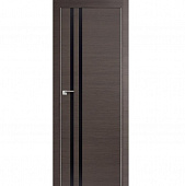 Купить Дверное полотно Profil Doors 19Z экошпон Грей кроскут стекло черное с врезкой под магнитный замок и скрытые петли 2000х900 мм по низкой цене