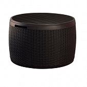 Купить Стол-сундук Keter Circa Storage Rattan Table из пластика коричневый 132 л по низкой цене