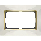 Купить Рамка Werkel Snabb WL03-Frame-01-DBL-ivory-GD Слоновая кость/золото для двойной розетки по низкой цене