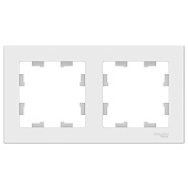 Купить Рамка Schneider Electric AtlasDesign ATN000102 белый двухместная по низкой цене