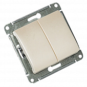 Купить Выключатель двухклавишный Schneider Electric Глосса без рамки перламутр по низкой цене