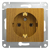 Купить Розетка Schneider Electric Glossa GSL000543 одноместная с заземлением дуб по низкой цене