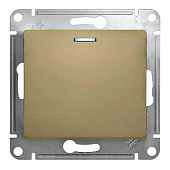 Купить Выключатель одноклавишный Schneider Electric Глосса с подсветкой без рамки титан по низкой цене