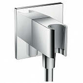 Купить Подключение Hansgrohe Fixfit 26486000 для душевого шланга с держателем Porter Square по низкой цене