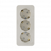 Купить Розетка тройная Schneider Electric Бланка с заземлением бежевая по низкой цене