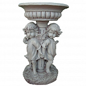 Купить Фигура садовая Ангелы с поилкой высота 38 см по низкой цене