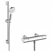 Купить Набор Hansgrohe Crometta Vario 27812400 душевой с термостатом белый/хром по низкой цене