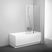 Купить Шторка Ravak 10CVS2-100 R для ванны 2 створки, стекло Transparent сатин 1500х1000 мм по низкой цене