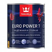 Купить Краска Tikkurila EURO POWER 7 C в/д, интерьерная, моющаяся 0,9 л по низкой цене