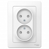 Купить Розетка Schneider Electric Blanca BLNRS000121 двухместная с защитными шторками белая по низкой цене