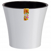 Купить Кашпо пластиковое d19,5 см АРТЕ бело-черное по низкой цене