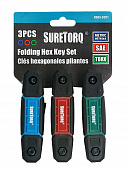 Купить Набор ключей SURETORQ универсальный складных шестигранных, 3 шт по низкой цене