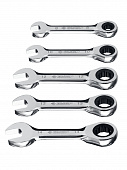 Купить Набор ключей ЗУБР гаечных комбинированных трещоточных, хромированный, 5 шт, 8-14 мм, 27103-H5 по низкой цене
