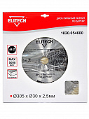 Купить Диск ELITECH пильный по дереву 1820.054600 305х30 мм по низкой цене