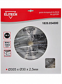 Купить Диск ELITECH пильный по дереву 1820.054800 305х30 мм по низкой цене