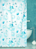 Купить Штора Bath Plus Sea Snail зеленая для ванной 180x180 см по низкой цене