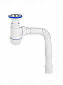Купить Сифон Virplast Мини Элит для моек с литым выпуском, чашкой D70 мм и гибкой трубой 1 1/2 - D40/50 мм по низкой цене