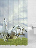 Купить Штора Bath Plus Лошади для ванной 180x200 см по низкой цене