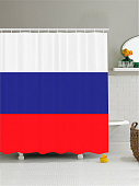 Купить Штора JoyArty Российский флаг для ванной из ткани с крючками 180х200 см по низкой цене