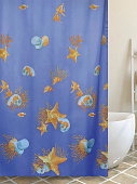 Купить Штора Bath Plus Sea Music для ванной голубой 180x180 см по низкой цене