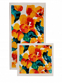 Купить Коврик ComeForte Flower Dust комплект из 2шт для ванной комнаты золотисто-желтый 57x100 см 50x57 см по низкой цене