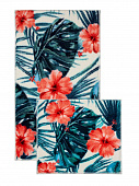Купить Коврик ComeForte Hibiscus комплект из 2шт для ванной комнаты коралловый 57x100 см 50x57 см по низкой цене