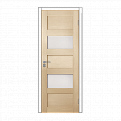Купить Дверное полотно Olovi "Аризона2" М9, стекло, с притв., беленый дуб, экошпон, замок 2014, 820x40х2000 мм по низкой цене
