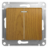 Купить Выключатель Schneider Electric Glossa GSL000553 двухклавишный с индикатором дуб по низкой цене