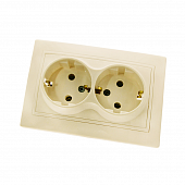 Купить Розетка TDM Electric ТАЙМЫР SQ1814-0114 в рамку с/у, 2 гнезда, с/з, 16 А, 230 В, IP20, керамика, слоновая кость по низкой цене