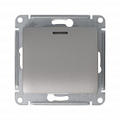Купить Выключатель проходной Schneider Electric Глосса с подсветкой без рамки платина по низкой цене