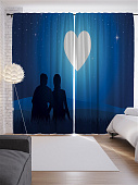Купить Шторы JoyArty с фотопечатью Волшебные сердца из сатена, 290х265 см по низкой цене